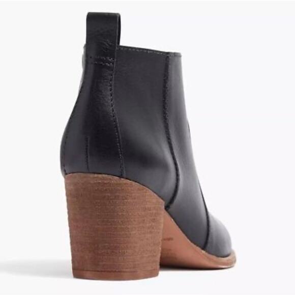 Madewell Leather Ankle Boots Black Block Heel Booties Style G8025 Made Sz 11 new - Picture 2 of 8